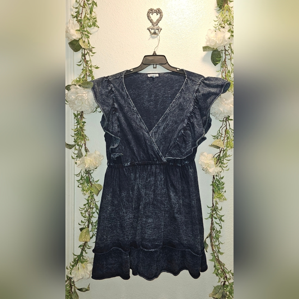 White Birch 2X stretch flowy dress, looks like denim